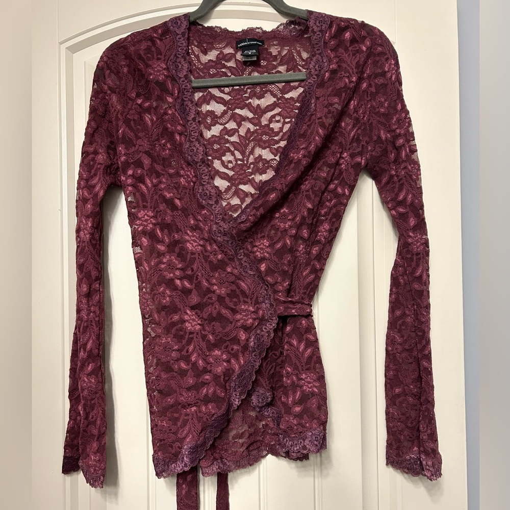 Moda International Lace Wrap Top